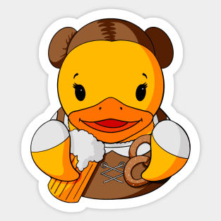 Female Oktoberfest Rubber Duck Sticker